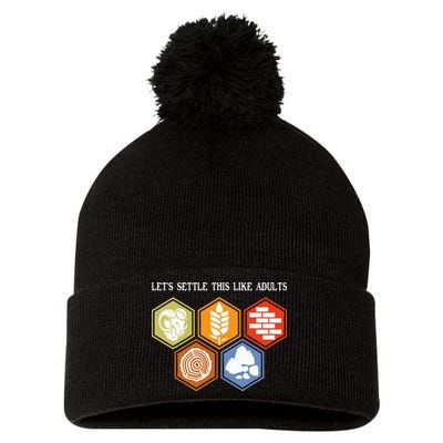 Let's Settle This Like Adults Tabletop Game Board Gaming Pom Pom 12in Knit Beanie