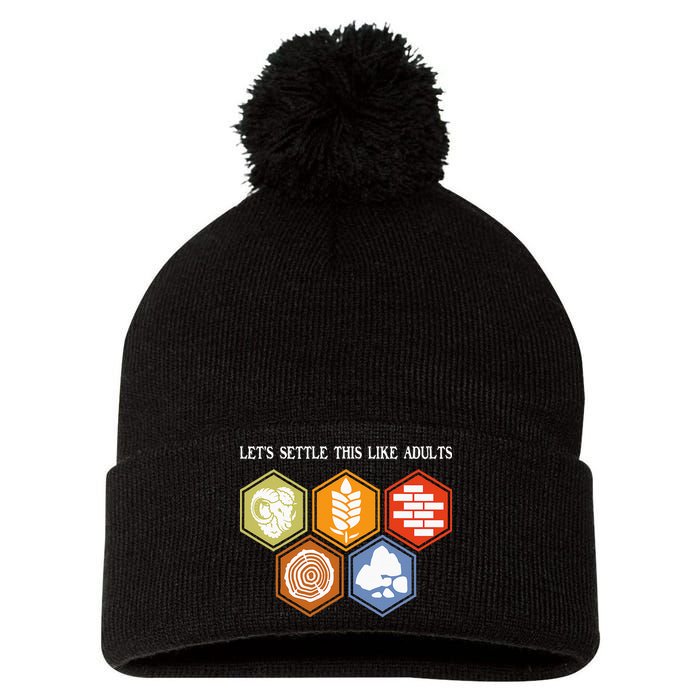 Let's Settle This Like Adults Tabletop Game Board Gaming Pom Pom 12in Knit Beanie