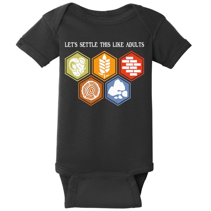 Let's Settle This Like Adults Tabletop Game Board Gaming Baby Bodysuit