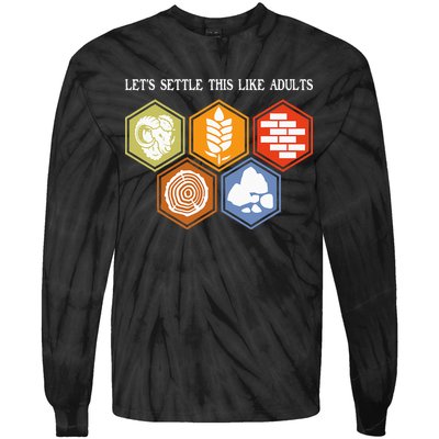 Let's Settle This Like Adults Tabletop Game Board Gaming Tie-Dye Long Sleeve Shirt