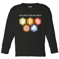 Let's Settle This Like Adults Tabletop Game Board Gaming Toddler Long Sleeve Shirt
