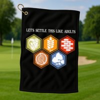 Let's Settle This Like Adults Tabletop Game Board Gaming Golf Towel