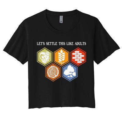 Let's Settle This Like Adults Tabletop Game Board Gaming Crop Top