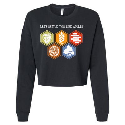 Let's Settle This Like Adults Tabletop Game Board Gaming Cropped Pullover Crew