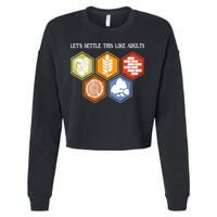 Let's Settle This Like Adults Tabletop Game Board Gaming Cropped Pullover Crew