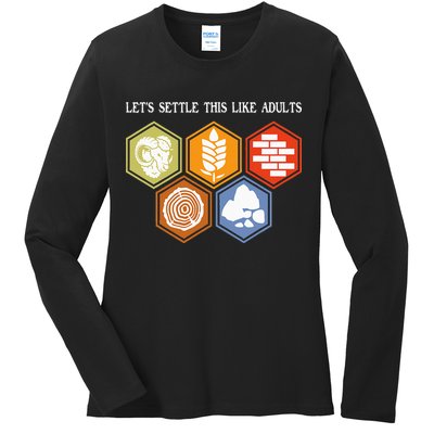Let's Settle This Like Adults Tabletop Game Board Gaming Ladies Long Sleeve Shirt