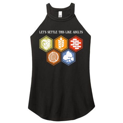 Let's Settle This Like Adults Tabletop Game Board Gaming Women's Perfect Tri Rocker Tank