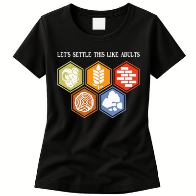 Let's Settle This Like Adults Tabletop Game Board Gaming Womens T-Shirt