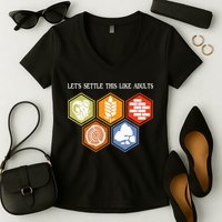 Let's Settle This Like Adults Tabletop Game Board Gaming Women's V-Neck T-Shirt