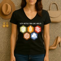 Let's Settle This Like Adults Tabletop Game Board Gaming Women's V-Neck T-Shirt