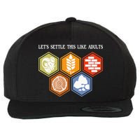 Let's Settle This Like Adults Tabletop Game Board Gaming Wool Snapback Cap