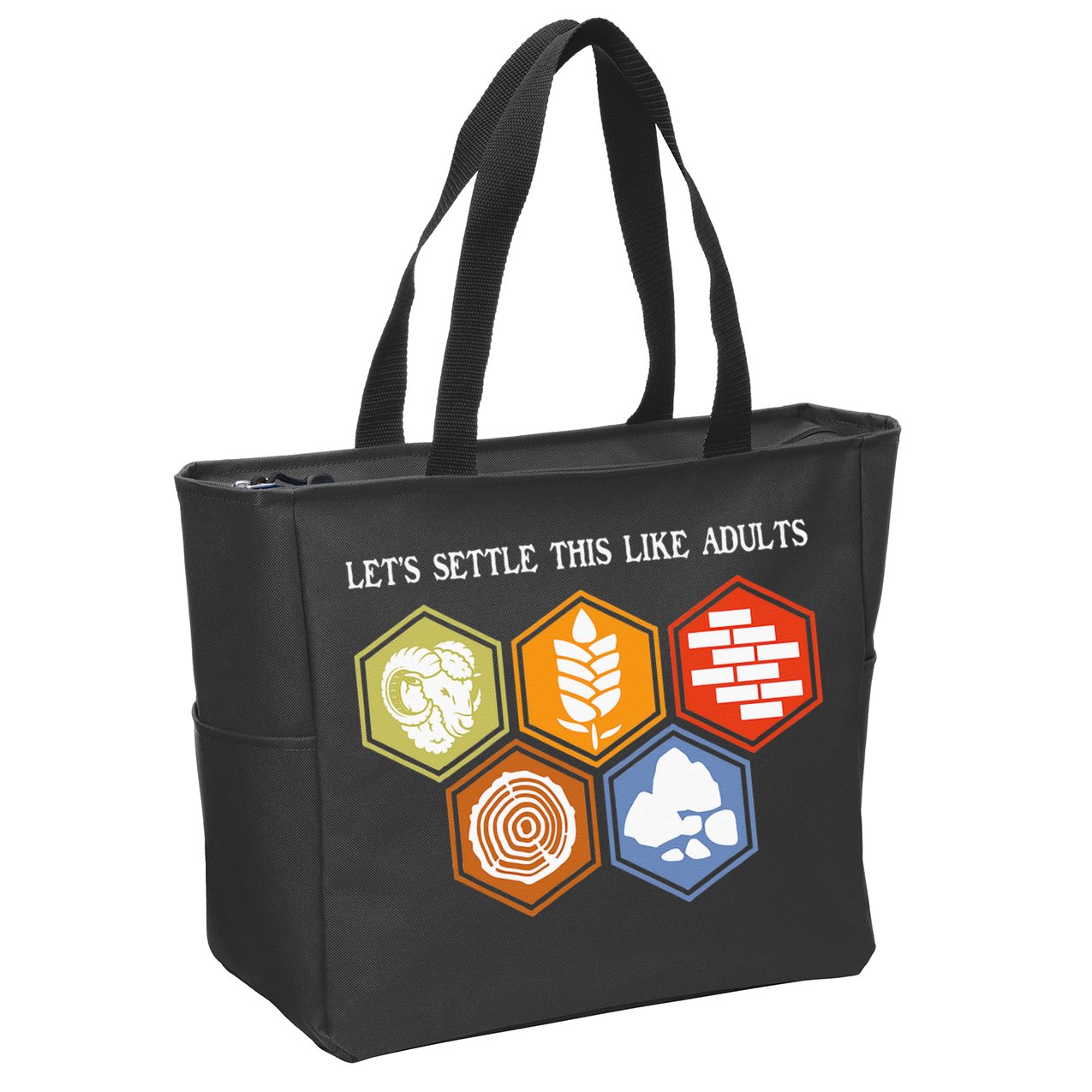 Let's Settle This Like Adults Tabletop Game Board Gaming Zip Tote Bag