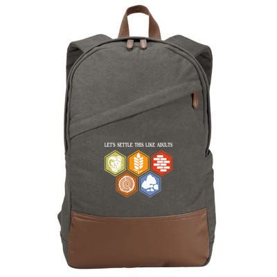 Let's Settle This Like Adults Tabletop Game Board Gaming Cotton Canvas Backpack