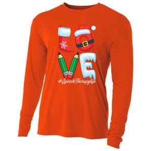 Love Speech Therapist Life Speech Therapy Slp Christmas Gift Cooling Performance Long Sleeve Crew