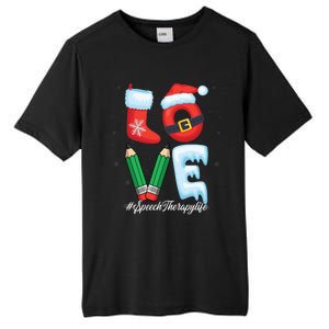 Love Speech Therapist Life Speech Therapy Slp Christmas Gift Tall Fusion ChromaSoft Performance T-Shirt