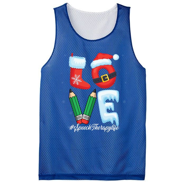 Love Speech Therapist Life Speech Therapy Slp Christmas Gift Mesh Reversible Basketball Jersey Tank