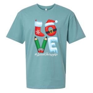 Love Speech Therapist Life Speech Therapy Slp Christmas Gift Sueded Cloud Jersey T-Shirt