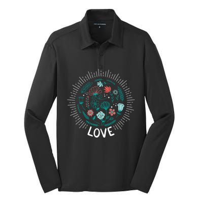 Love Save The Planet Mother Earth Environtalist Gift Silk Touch Performance Long Sleeve Polo