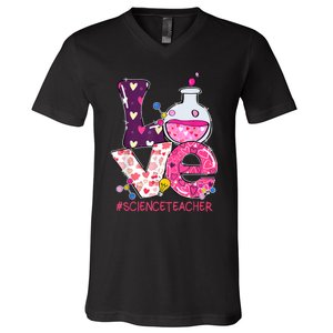 Love Science Teacher Valentine's Day Teacherlife Outfits V-Neck T-Shirt