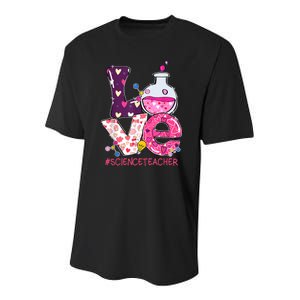 Love Science Teacher Valentine's Day Teacherlife Outfits Youth Performance Sprint T-Shirt