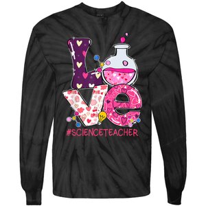 Love Science Teacher Valentine's Day Teacherlife Outfits Tie-Dye Long Sleeve Shirt