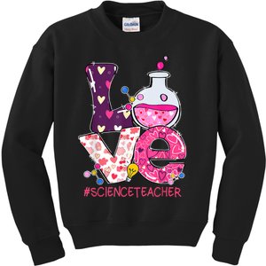 Love Science Teacher Valentine's Day Teacherlife Outfits Kids Sweatshirt