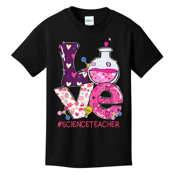 Love Science Teacher Valentine's Day Teacherlife Outfits Kids T-Shirt