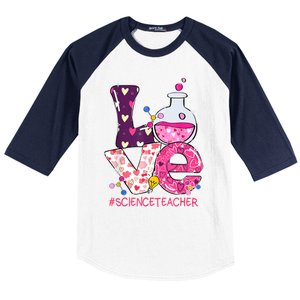 Love Science Teacher Valentine's Day Teacherlife Outfits Baseball Sleeve Shirt