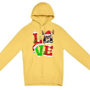 Love Shih Tzu Christmas Tree Lights Dog Lover Santa Hat Xmas Gift Premium Pullover Hoodie