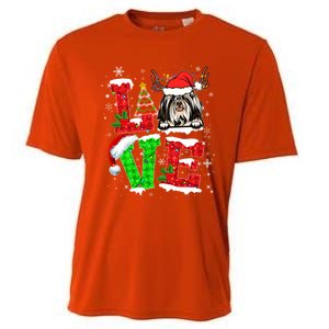 Love Shih Tzu Christmas Tree Lights Dog Lover Santa Hat Xmas Gift Cooling Performance Crew T-Shirt