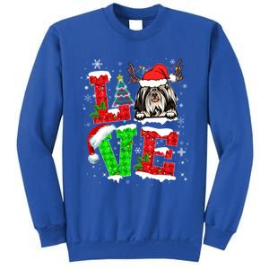 Love Shih Tzu Christmas Tree Lights Dog Lover Santa Hat Xmas Gift Sweatshirt