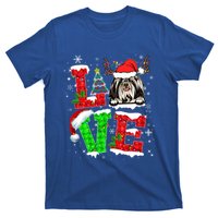 Love Shih Tzu Christmas Tree Lights Dog Lover Santa Hat Xmas Gift T-Shirt