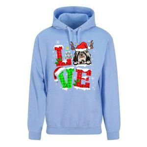 Love Shih Tzu Christmas Tree Lights Dog Lover Santa Hat Xmas Gift Unisex Surf Hoodie