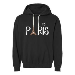 Love Sign The Eiffel Tower From Paris France Garment-Dyed Fleece Hoodie