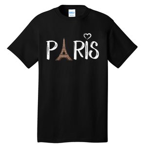 Love Sign The Eiffel Tower From Paris France Tall T-Shirt