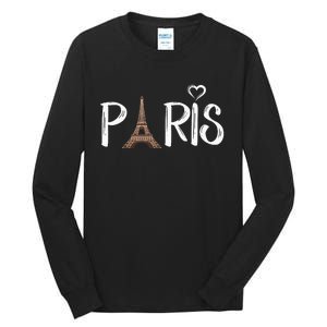 Love Sign The Eiffel Tower From Paris France Tall Long Sleeve T-Shirt