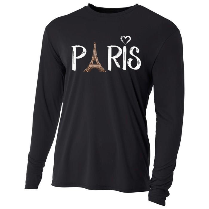 Love Sign The Eiffel Tower From Paris France Cooling Performance Long Sleeve Crew