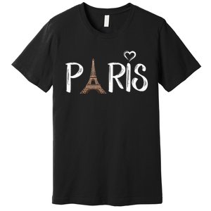 Love Sign The Eiffel Tower From Paris France Premium T-Shirt