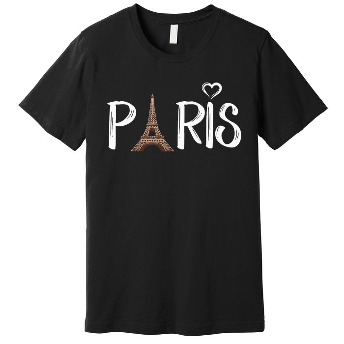 Love Sign The Eiffel Tower From Paris France Premium T-Shirt