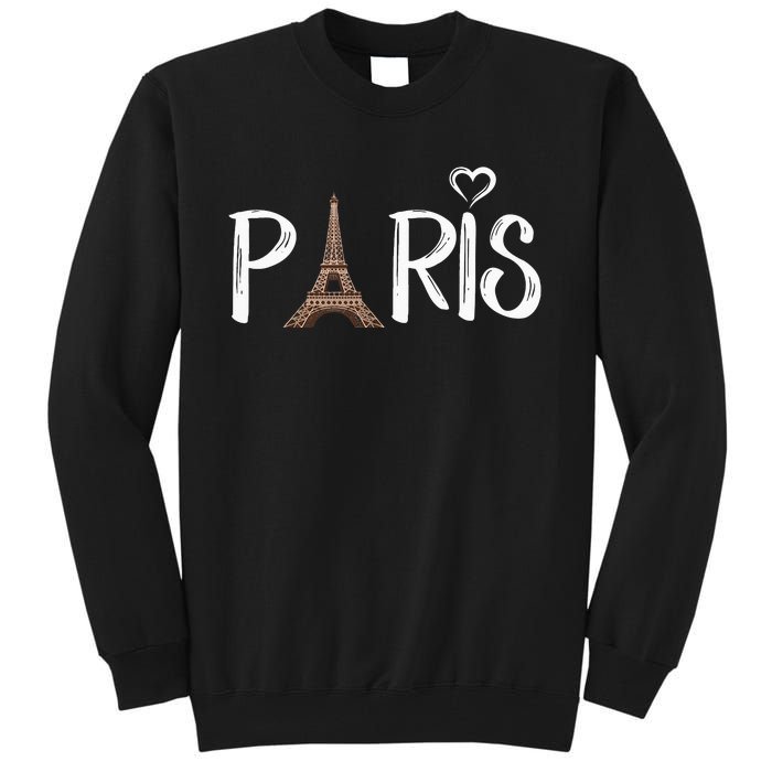 Love Sign The Eiffel Tower From Paris France Tall Sweatshirt