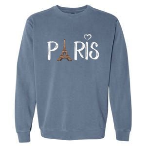 Love Sign The Eiffel Tower From Paris France Garment-Dyed Sweatshirt