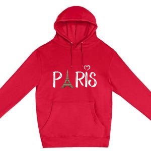 Love Sign The Eiffel Tower From Paris France Premium Pullover Hoodie