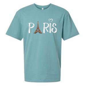 Love Sign The Eiffel Tower From Paris France Sueded Cloud Jersey T-Shirt