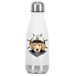 Labrador Sailor: The Captain Of The Boat Stainless Steel Insulated Water Bottle