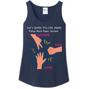 LetS Settle This Like Adults Funny Rock Paper Scissor Ladies Essential Tank