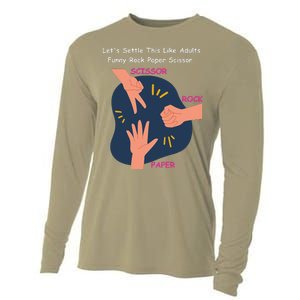 LetS Settle This Like Adults Funny Rock Paper Scissor Cooling Performance Long Sleeve Crew