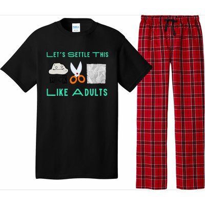 LetS Settle This Like Adults Funny Rock Paper Scissor Pajama Set