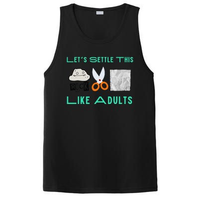 LetS Settle This Like Adults Funny Rock Paper Scissor PosiCharge Competitor Tank