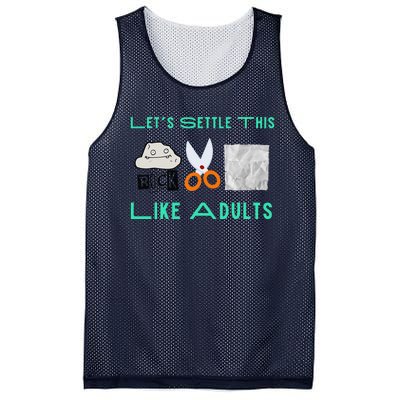 LetS Settle This Like Adults Funny Rock Paper Scissor Mesh Reversible Basketball Jersey Tank