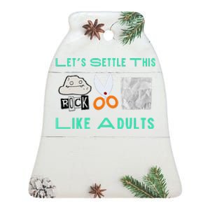 LetS Settle This Like Adults Funny Rock Paper Scissor Ceramic Bell Ornament